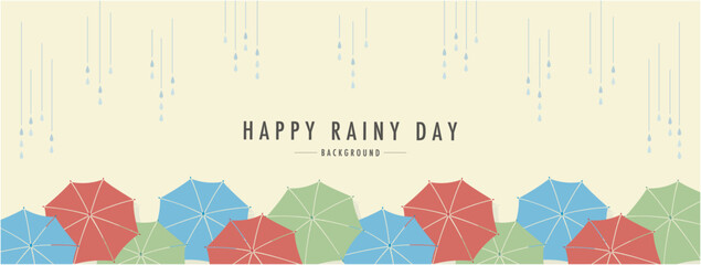 (複数梅雨 傘 RAINY DAY  素材バナー フレーム 背景 ベクターイラスト シンプル の値)