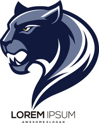 minimalist Panther logo vector art illustration with a Panther icon logo