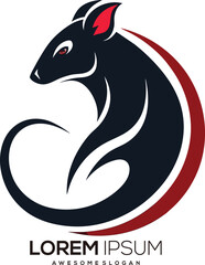 minimalist rat logo vector art illustration with a rat icon logo