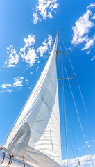 Fototapeta premium Dynamic sail displays elegance and strength of sailing, embodying the essence of olympic sport