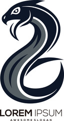 minimalist Snake logo vector art illustration with a Snake icon logo