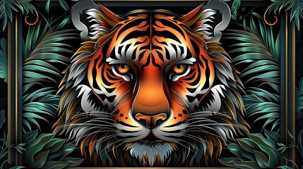 Vibrant Tiger's Head Illustration