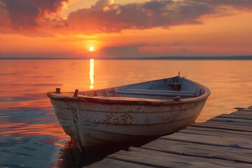 Fototapeta premium Rustic Serenity on a Wooden Dock