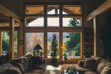 a living room with a beautiful view (뷰가 예쁜 거실)