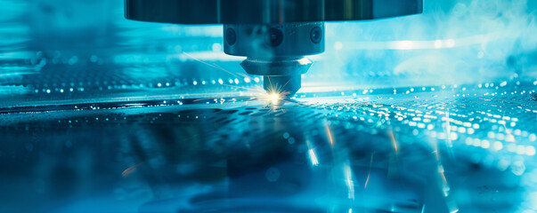 Futuristic Laser Engraving Machine Operating in a High-Tech Environment