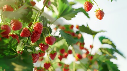 Ripe Delicious Strawberries Bush Cut Out

