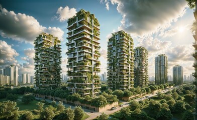 Obraz premium Green ecological cities, city of the future.