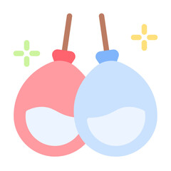 Water Balloons Icon With Flat Color Style