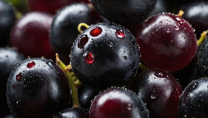 Fototapeta premium A fresh blackcurrant up close