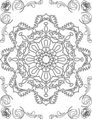Printable Mandala Coloring Page for Adults. Educational Resources for School for Kids. Adults Coloring Book. Mandala Coloring Activity Worksheet.