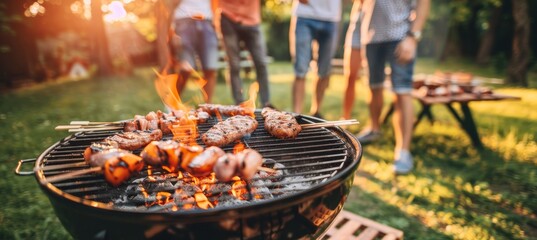 Friends enjoying bbq in park on labor day  a snapshot of relaxation and celebration