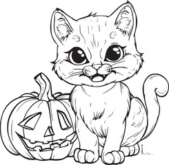 pumpkin cat. Collection kiiten with pumkin. Fuuny pets. Happy halloween