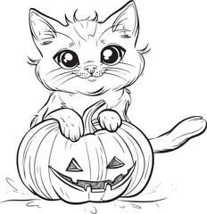 pumpkin cat. Collection kiiten with pumkin. Fuuny pets. Happy halloween