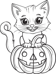 pumpkin cat. Collection kiiten with pumkin. Fuuny pets. Happy halloween