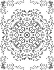 Printable Mandala Coloring Page for Adults. Educational Resources for School for Kids. Adults Coloring Book. Mandala Coloring Activity Worksheet.