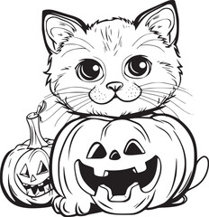 pumpkin cat. Collection kiiten with pumkin. Fuuny pets. Happy halloween