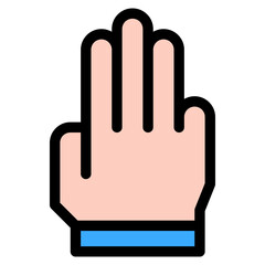 Obraz premium Vector Icon five, hand, hands and gestures, gestures, sign