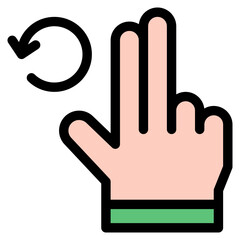 Vector Icon rotate, hand, hands and gestures, gestures, sign