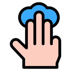 Vector Icon tap, hand, hands and gestures, gestures, sign