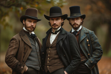 Old Photo of Victorian Gentlemen, Generative AI