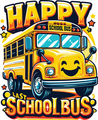 School Bus vintage t-shirt vector design