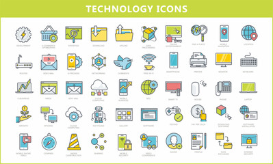 Icons for mobile and web. High quality pictograms. Linear icons set of business, medical, UI and UX, media, money, travel, vector