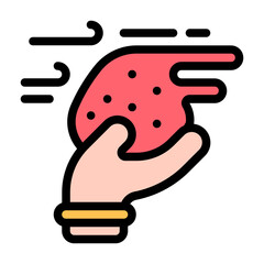 Throwing Powder Icon With Line Color Style 