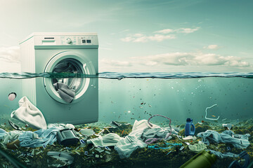 Laundry detergents and synthetic clothing shedding microplastics into the ocean, harming marine life
