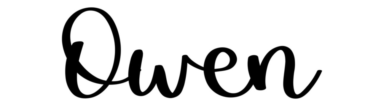 Owen - black color - name written - ideal for websites, presentations, greetings, banners, cards, t-shirt, sweatshirt, prints, cricut, silhouette, sublimation, tag