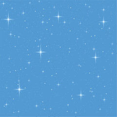 Night sky full of twinkling stars, vector illustration.
