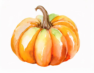 水彩イラストのかぼちゃ