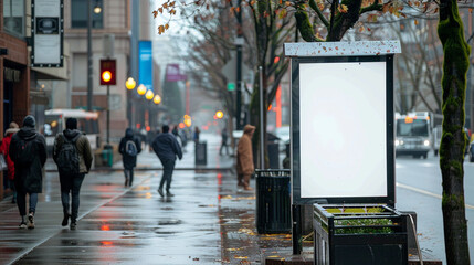 Obraz premium Blank board sidewalk advertising stand mock up for picture