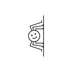 A cute funny spider. Outline and line style. Cartoon vector on white background.