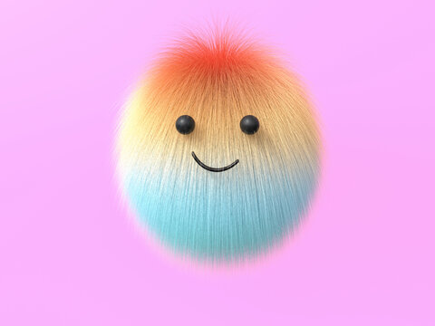 Naklejki 3D multi colored smiling emoji