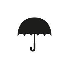 Black umbrella silhouette. Vector on white empty background.