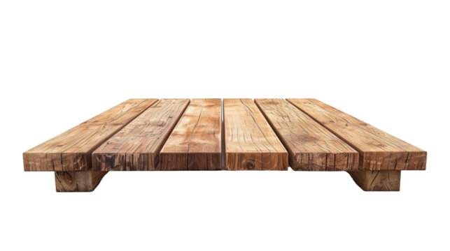 Perspective view of wood or wooden table top on white background,png