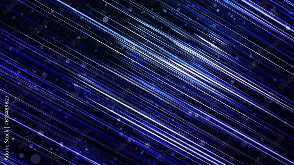 Poster light streaks or blue light trails. flow of lines form wall. 3d abstract bg with glow linear structu