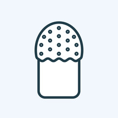 Christmas panettone or eastern traditional orthodox Easter cake line icon. Flat pictogram with editable stroke. Baked bread with decorated icing. For mobile app, web design. Isolated vector