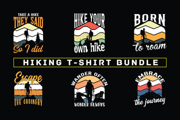 Hiking t shirt design for print on demand, adventure mountain outdoor hiking custom t-shirt design bundle, Adventure is Calling Hiking