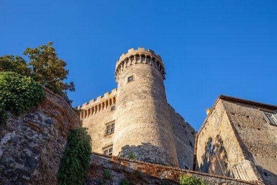 Orsini-Odescalchi castle under blue sky in Bracciano at Rome, Lazio, Italy