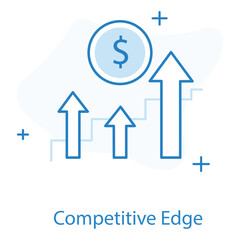 Competitive Edge Flat Color Icon. Vector Icon Design