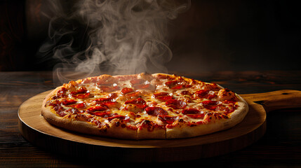 pizza on a table