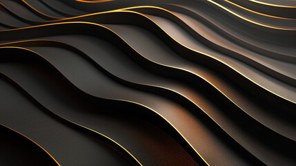 Abstract rounded lines, isolated on black background