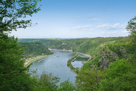 View of Loreley Rock in St. Goarshausen, Rhineland Palatinate, Germany