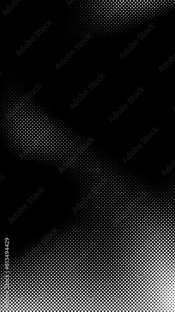 Poster abstract black and white gradient halftone dotted background with a cartoon comic vertical motion pa