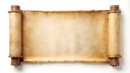 antique blank scroll on white background