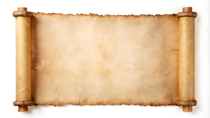 antique blank scroll on white background
