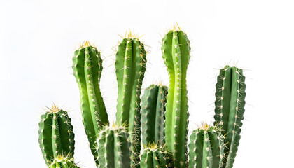 Beautiful big green cactus on white background