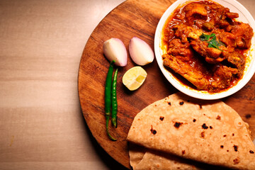 Roti with Chicken Curry or Checken Kasha
