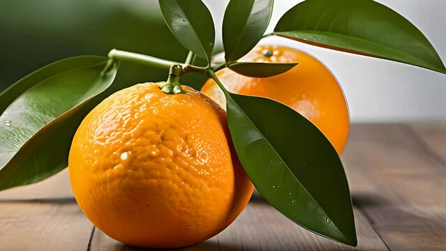 fresh orange. illustration animation. 